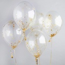 Confetti Ballons gold 12" (5xpk)