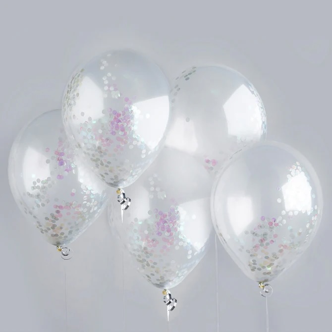Confetti Ballons iridescent 12"  (5xpk)