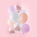 Ballon Bundle pastel 'happy birthday to you' latex 12'' C/12
