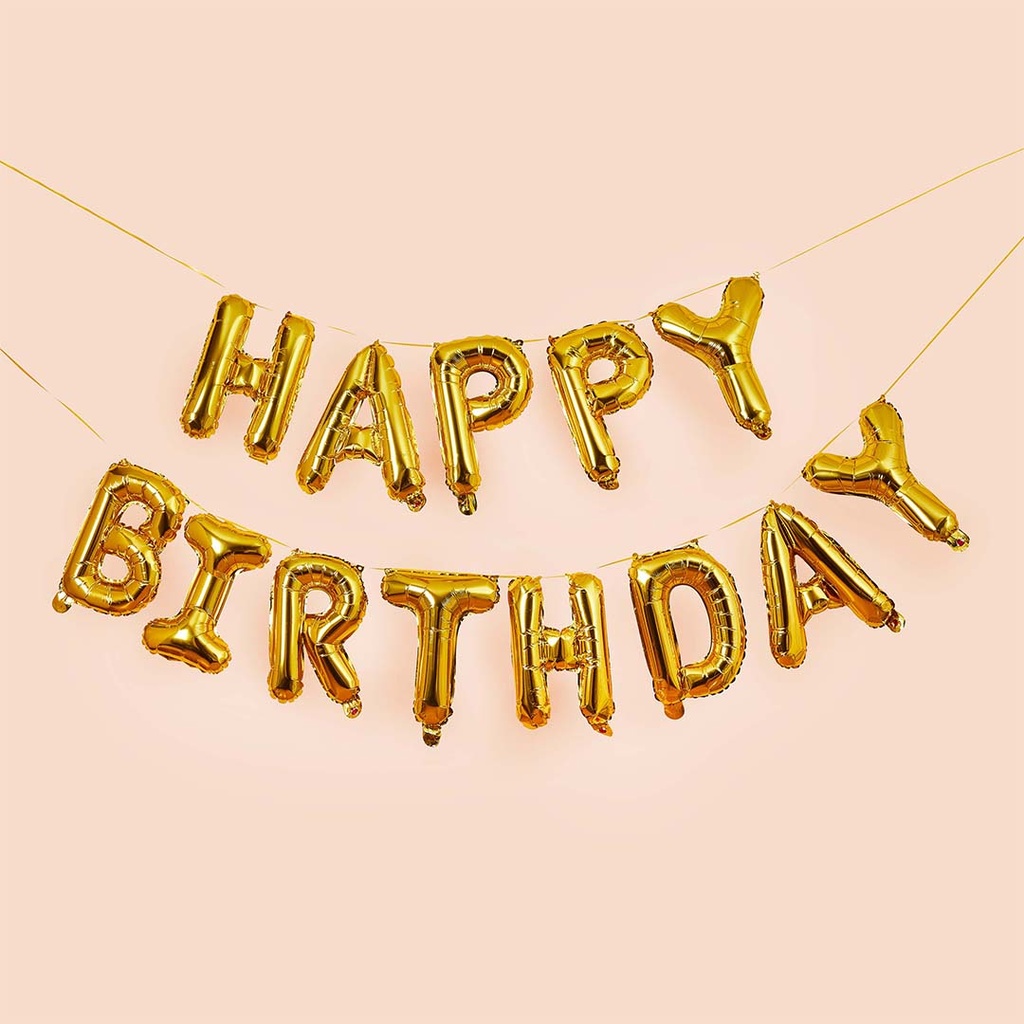 Ballon Garland gold 'happy birthday' 16''
