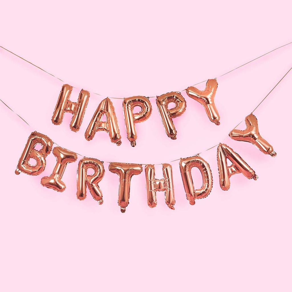 Ballon Garland rose gold 'happy birthday' 16''
