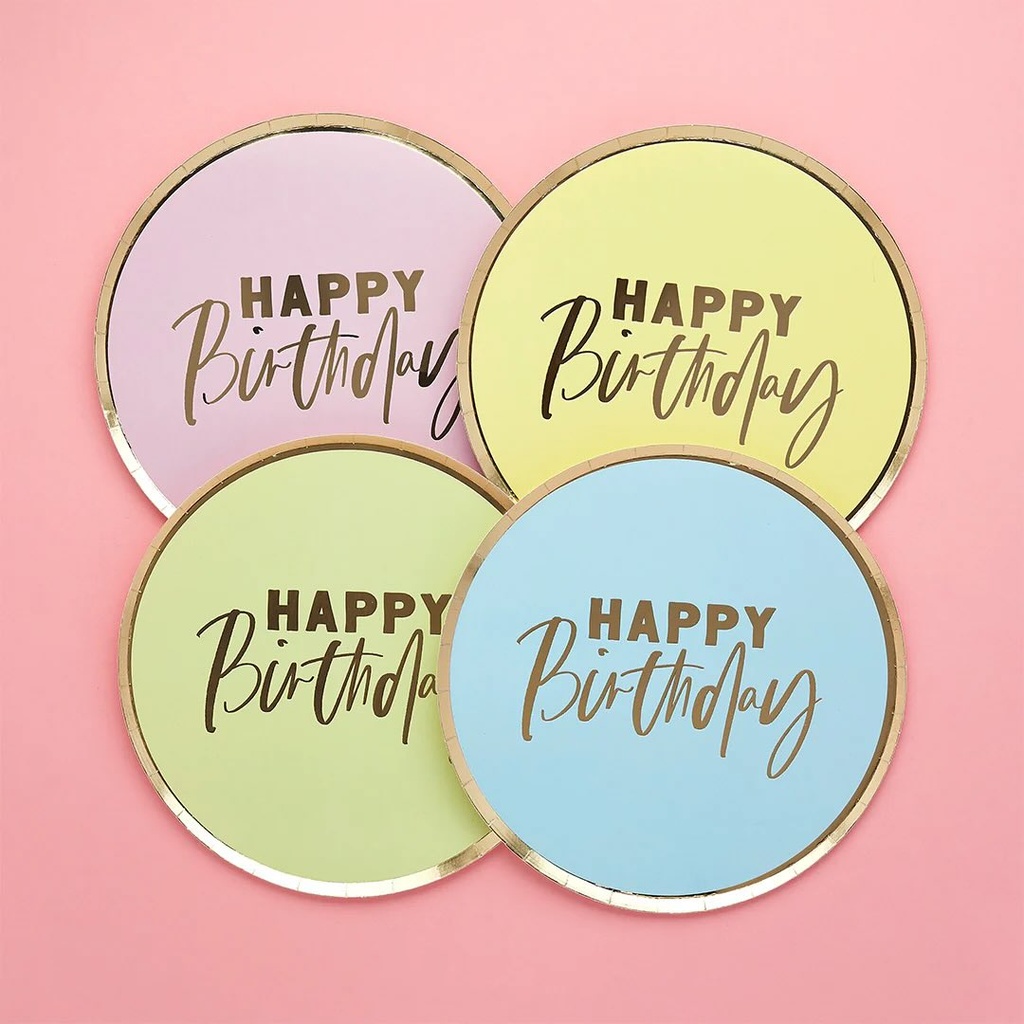 Plato 9 pastel happy birthday C/8