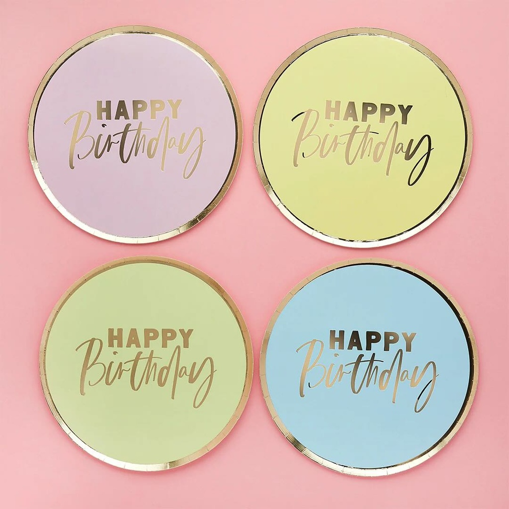 Plato 9 pastel happy birthday C/8