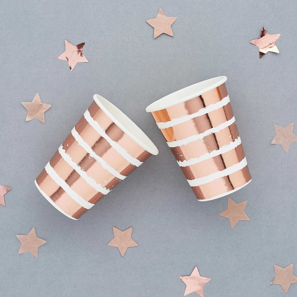 Cup Foil rose gold striped C/10
