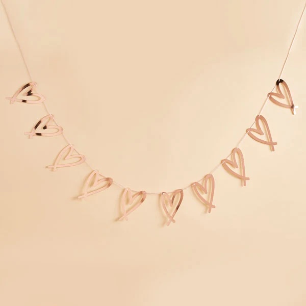 Garland rose gold heart  2m