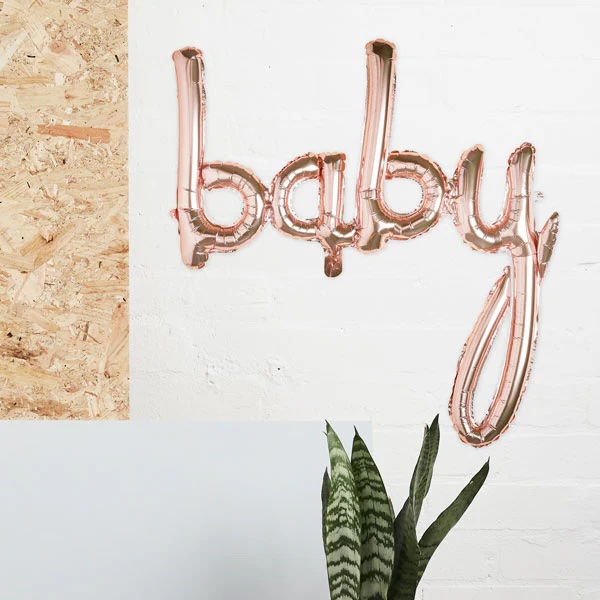 Foil Ballon rose gold 'baby' foil balloon 1 pk