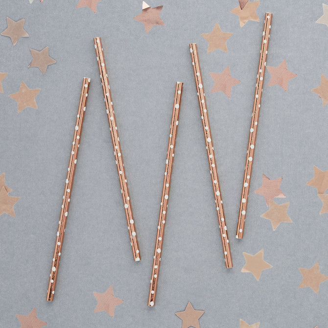 Gold Dot Paper Straws 20 pz