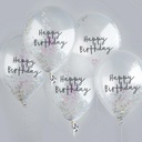 Confetti Ballons iridescent happy birthday 12" 5pk