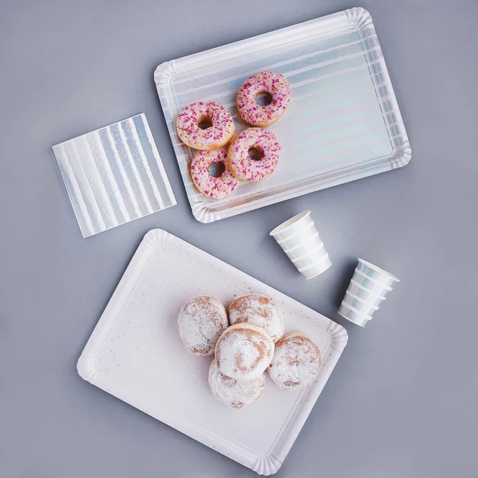 Rose Gold Striped & Spotted Paper Trays