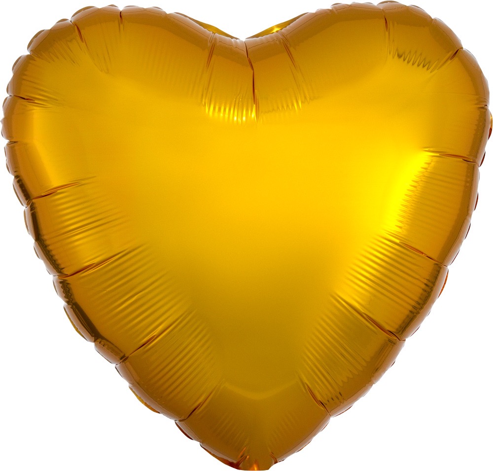 02 Corazon Metálico Dorado 18"