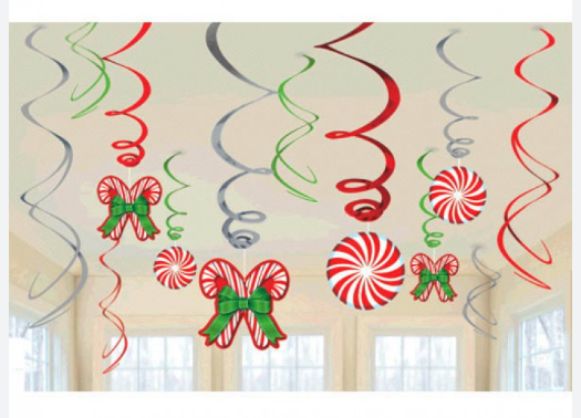 Swirl Decorations Navidad C/12