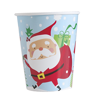 Vaso 9oz Colorful Santa C/8