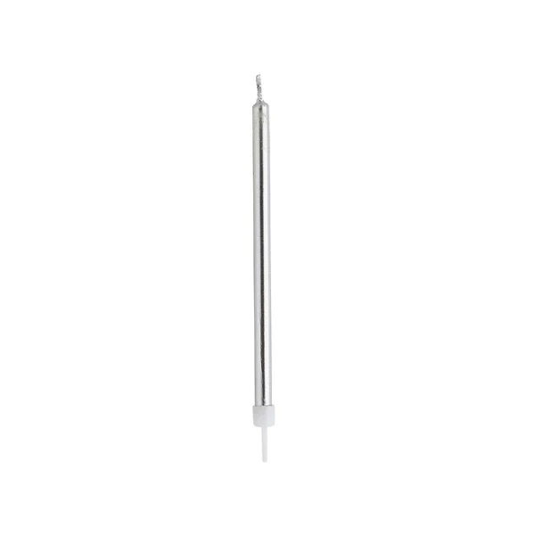 Candles & holders silver skinny C/12