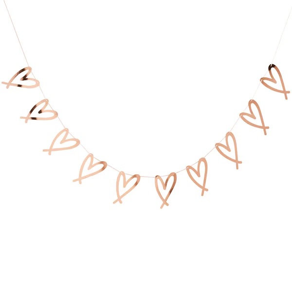 Garland rose gold heart  2m