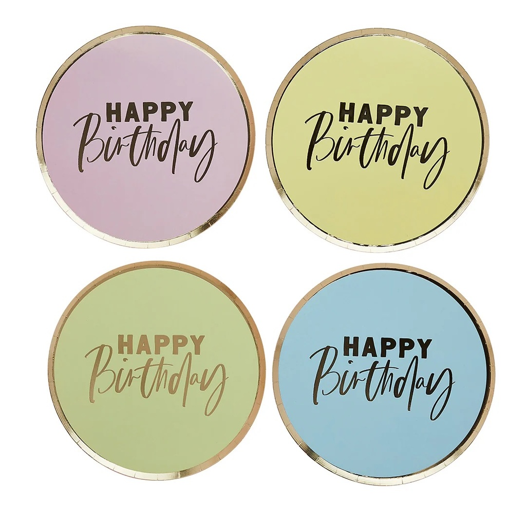 Plato 9 pastel happy birthday C/8