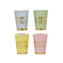 Cup Pastel 'Happy Birthday' C/8