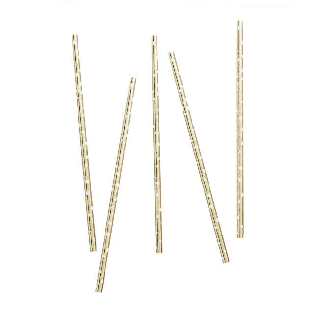 Gold Dot Paper Straws 20 pz