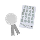 Silver Milestone Bday Badge W/Sticker