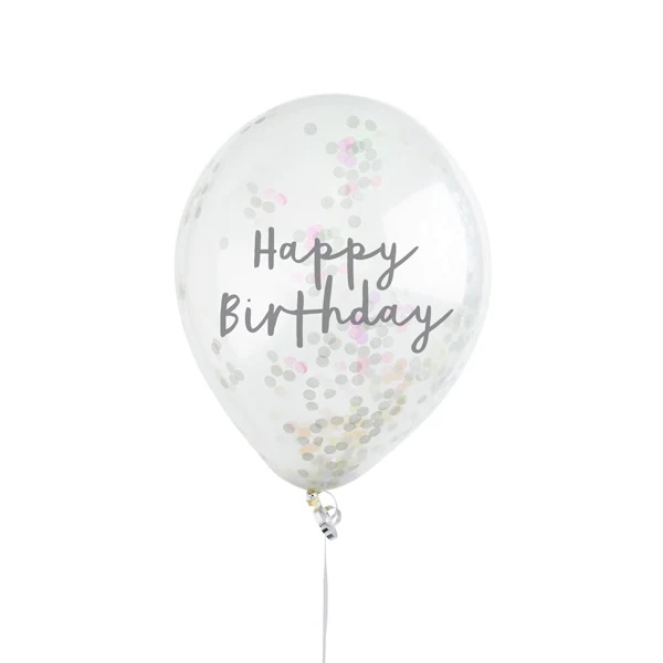 Rose Gold Confetti Balloons 5XPk