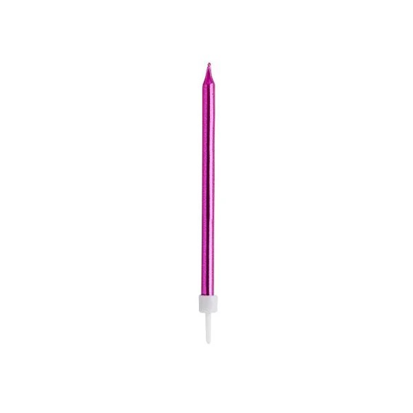 Hot Pink Skinny Candles 12 pz