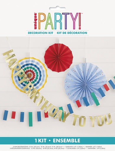 [P1.44436] Guirnalda Paper Fan Kit Birthday Mayhem