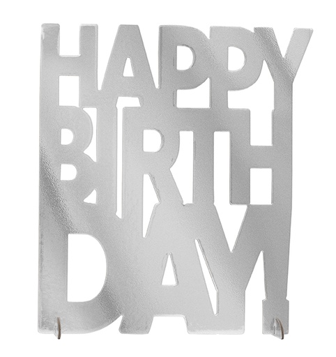 [P1.74709] Centro de Mesa Silver Happy Birthday