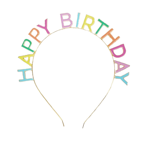 [P8.629090] Tiara Happy Bday Metálica Tonos Pastel