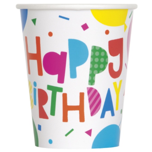 [P1.74756] Vaso 9oz Colorful Ballooons C/8
