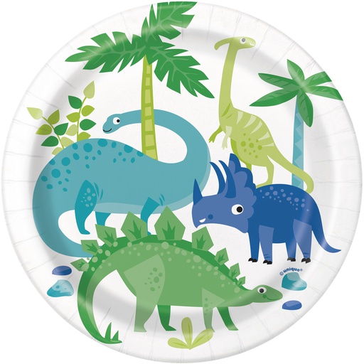 [P1.73884] Plato 7 Blue & Green Dinosaur C/8