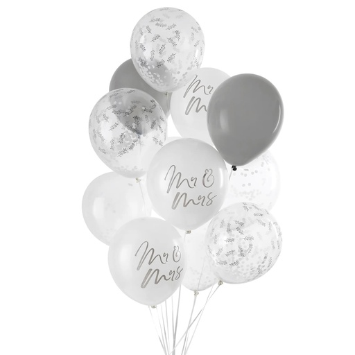 [P2.HBGP144] Ballon Bundle mr & mrs 12'' C/12