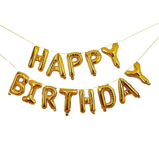 [P2.HBGP160] Ballon Garland gold 'happy birthday' 16''