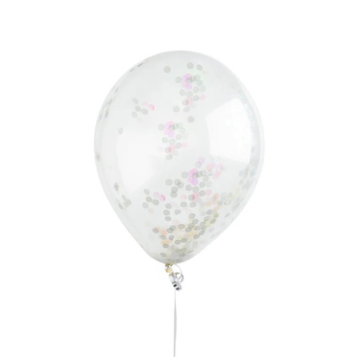 [P2.HBMM108] Confetti Ballons iridescent 12"  (5xpk)