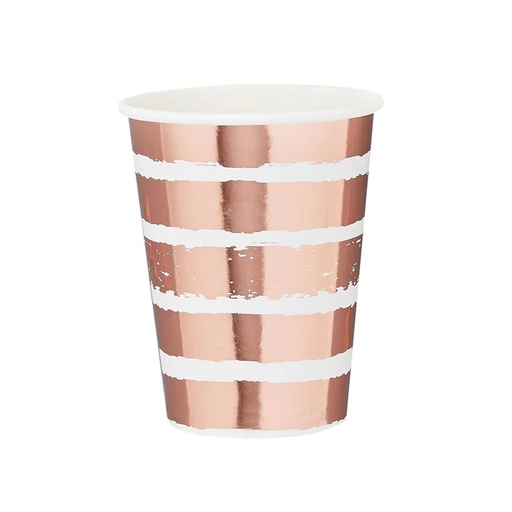 [P2.HBMM138] Cup Foil Rose Gold Striped C/10