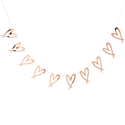 [P2.HBSY108] Garland rose gold heart  2m