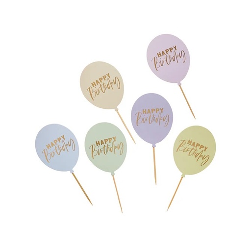 [P2.HBPP207] Picks pastel 'happy birthday' balloon 12pcs