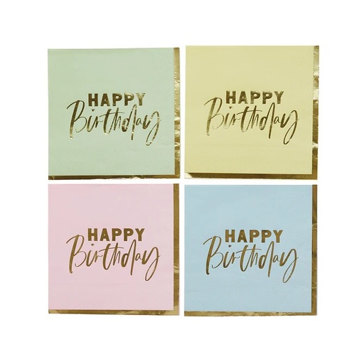 [P2.HBPP204] Serv. Gde Foil pastel  happy birthday  C/16