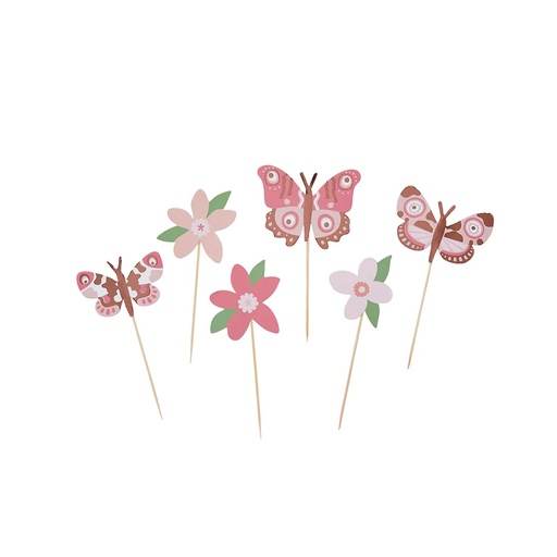 [P2.HBLP107] Flower and Butterfly food picks set 12pcs