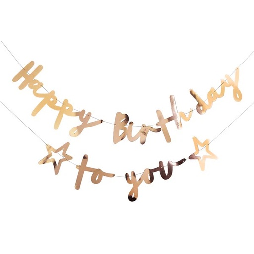 [P2.HBMM1115] Banner HBday To You Gold 2m