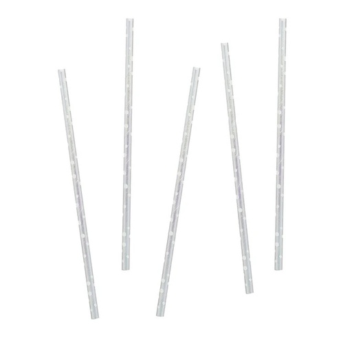 [P2.HBMM147] Rose Iridescent Dot Paper Straws 20 pz