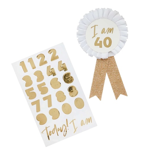 [P2.HBMM353] Gold Milestone Bday Badge W/Sticker