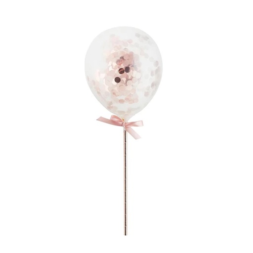 [P2.RG023] Rose Gold Mini Confetti Balloon Wands