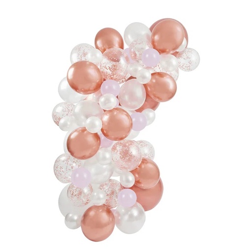 [P2.HBMM201] Rose Gold Balloon Arch 64pz